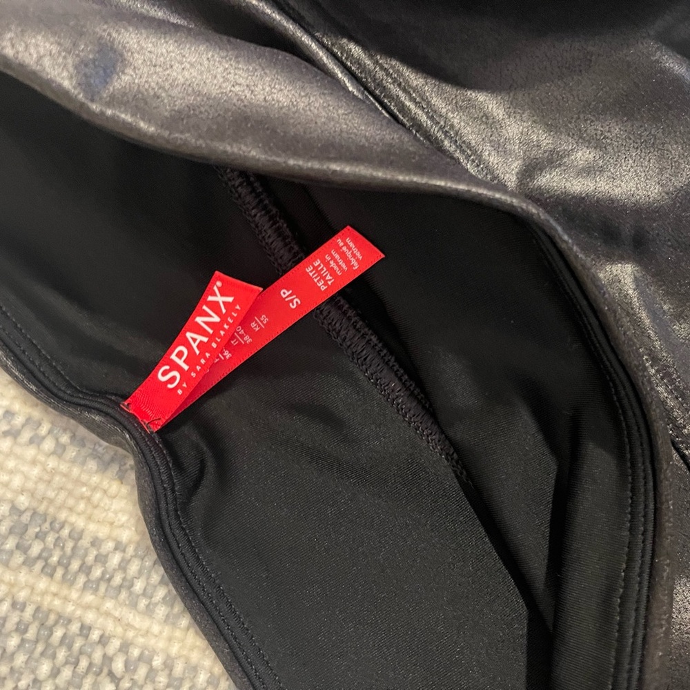 SPANX Shiny Charcoal Leggings